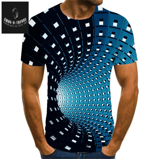 Vintage Optical Illusion 3D Print Men's T-Shirt