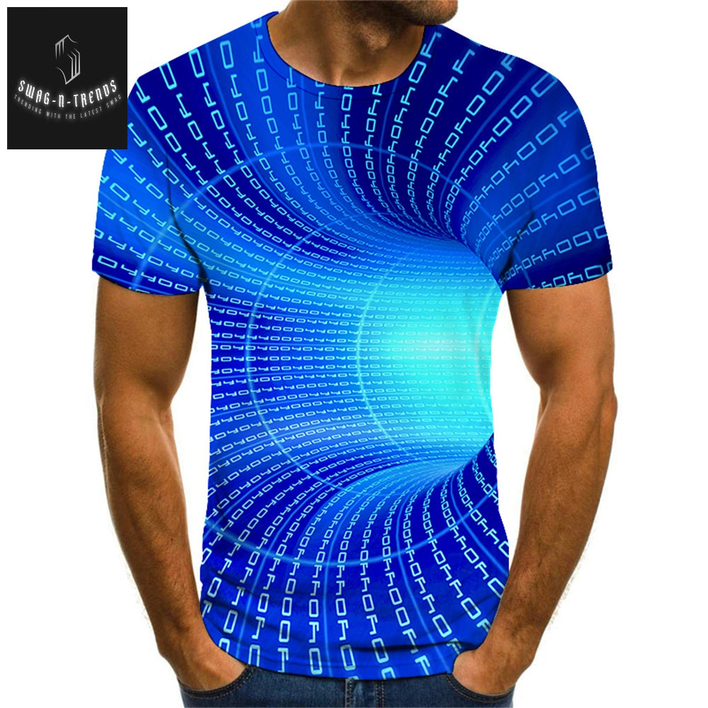 Vintage Optical Illusion 3D Print Men's T-Shirt