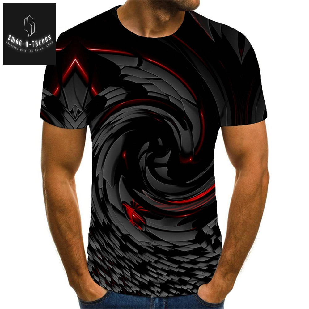 Vintage Optical Illusion 3D Print Men's T-Shirt