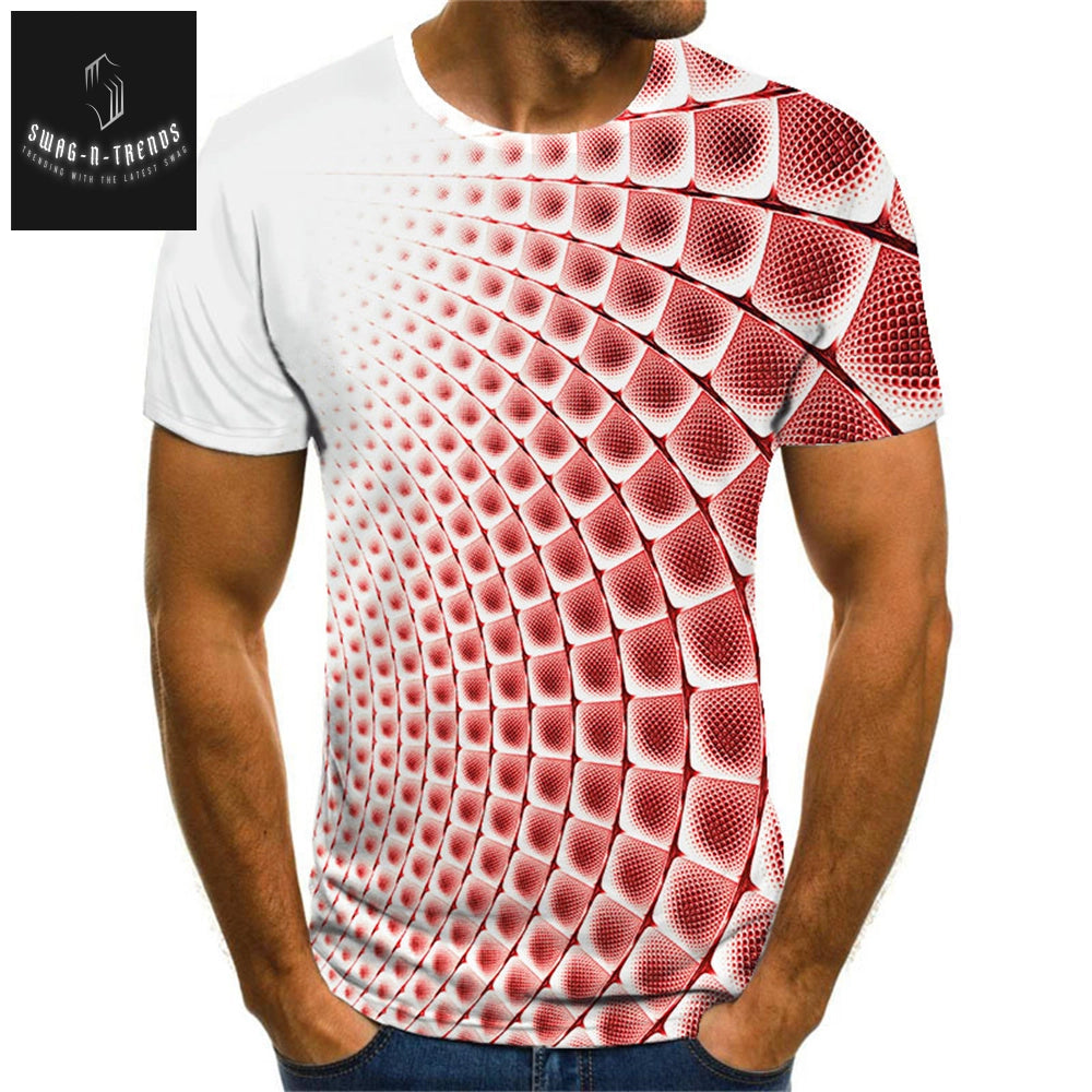 Vintage Optical Illusion 3D Print Men's T-Shirt