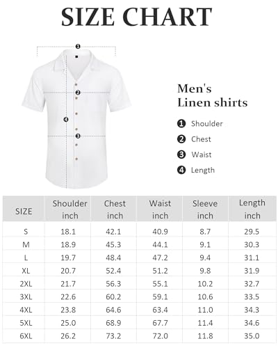 Alimens & Gentle Mens Linen Shirts Short Sleeve Button Down Shirts Cotton Summer Beach Cuban Shirts Vacation Hawaiian Shirts