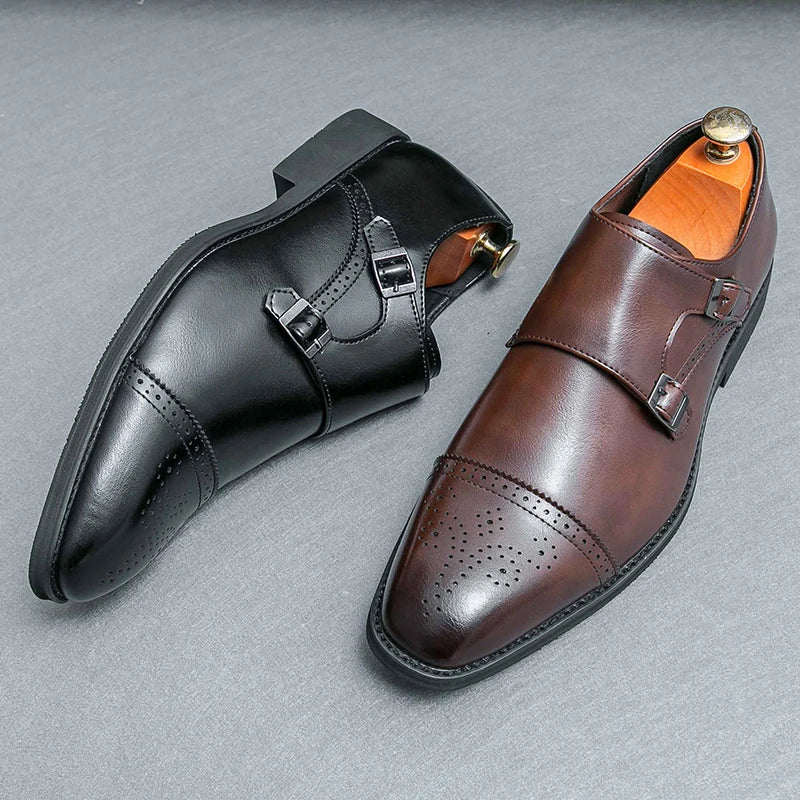 2024 New Oxford Dress Shoes Classic Business Formal Shoes Man Banquet Wedding Shoes Office Men Luxury quality Brown Derby Shoes