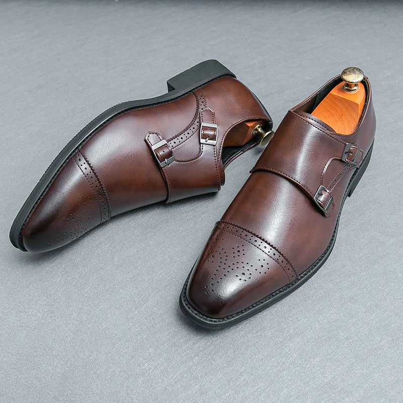 2024 New Oxford Dress Shoes Classic Business Formal Shoes Man Banquet Wedding Shoes Office Men Luxury quality Brown Derby Shoes