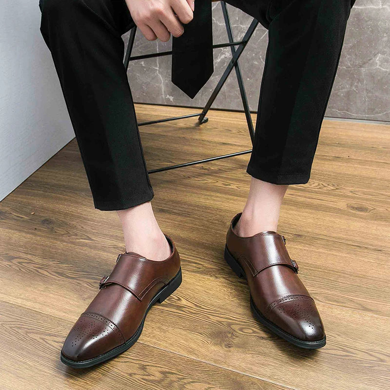 2024 New Oxford Dress Shoes Classic Business Formal Shoes Man Banquet Wedding Shoes Office Men Luxury quality Brown Derby Shoes