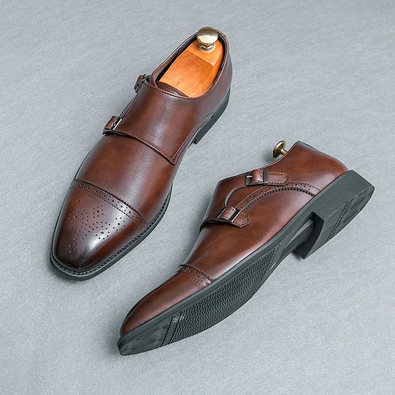 2024 New Oxford Dress Shoes Classic Business Formal Shoes Man Banquet Wedding Shoes Office Men Luxury quality Brown Derby Shoes