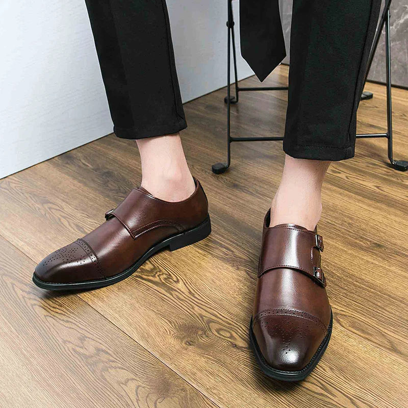 2024 New Oxford Dress Shoes Classic Business Formal Shoes Man Banquet Wedding Shoes Office Men Luxury quality Brown Derby Shoes